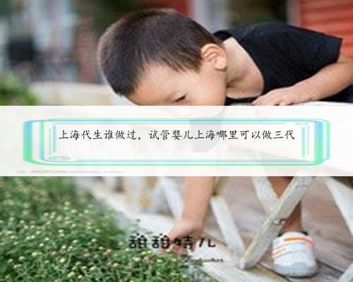 <b>上海代生谁做过，试管婴儿上海哪里可以做三代</b>