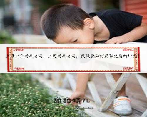 上海中介助孕公司，上海助孕公司，做试管如何获取优质的**呢？